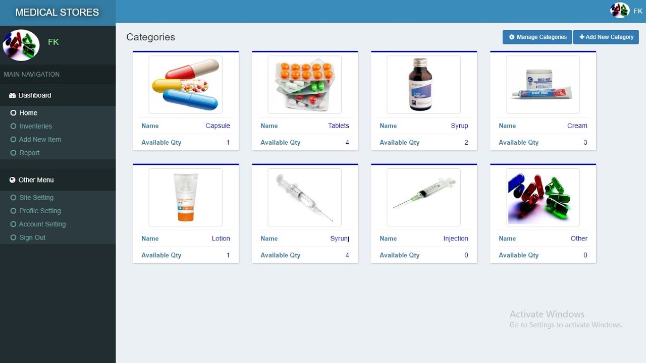 medical store management system project java