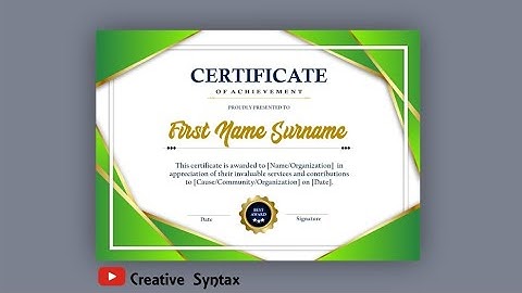 How To Design a Certificate in CorelDraw | Certificate Design | Step by Step Tutorial.