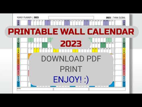 Large Wall Calendar 2023, Wall Calendar Printable Pdf, Print Your Calendar For The Year 2023