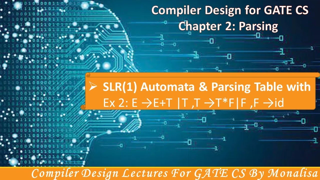Ch 2.29:SLR(1) Parsing table with Ex 2: E →E+T |T ,T →T*F|F,F →id - YouTube