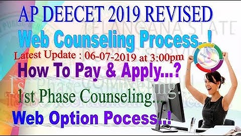 `AP DEECET 2019 Revised UPdates 1Phase Counseling Web Option Dates EXplain Process|LIVE|