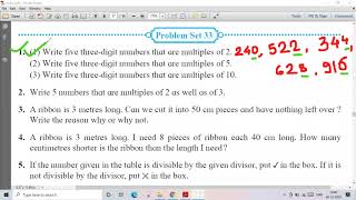 Multiples and Factors # Problem set 33 # lecture video