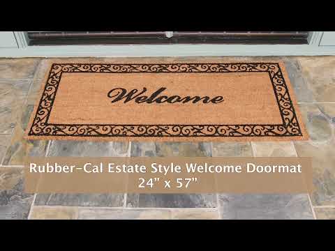 Rubber-Cal Country Oversized Front Door Mat Kit - 24 x 57 - 2 Door Mats - Brown