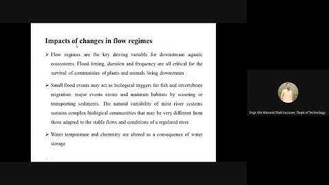Irrigation and Design of Hydraulic Structur Lecture 19 Google Meet Rec Environmental Impacts of Dams