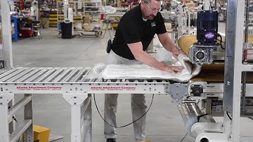 Semi-Auto Roll Pack with PLC for Foam Toppers or Crib Mattresses - Model 1306TB