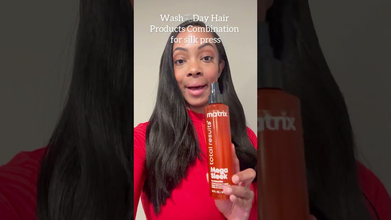 Wash Day Products for shiny smooth frizz free straightened hair