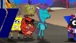 Mugen Battles 129 , Thames, P Head And Screen Gems Vs Viacom, Milo, Red Bird And Spongebob