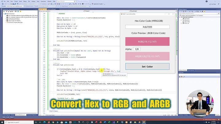 Visual Basic .NET - How to Convert Hex Color Code to RGB and ARGB (Part 3/3)