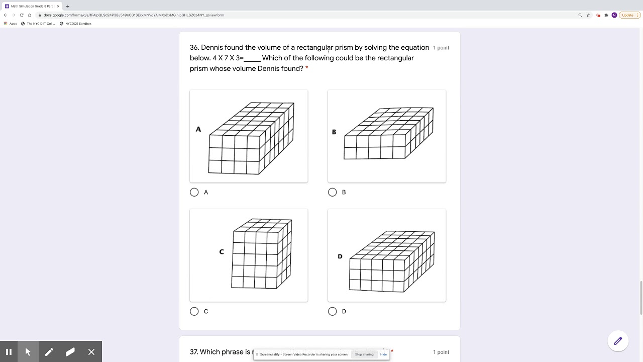 Math Sim Grade 5 Part 2 - Questions 31- 38 - YouTube
