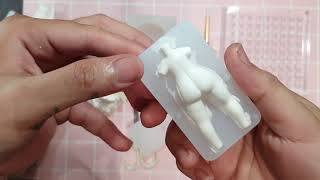 Making clay doll chibi  with mold