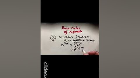 Pre-Calculus Basic Rules for Exponents