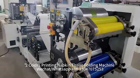 1/8 fold glue lamination 2 color printing napkin tissue making machine