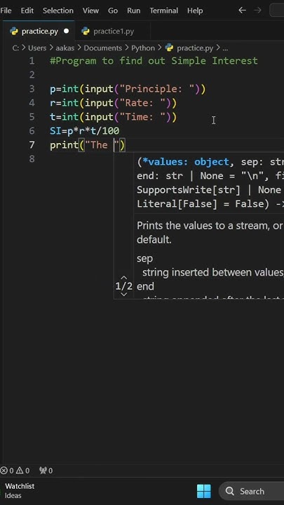 Python program to find out Simple Interest | #pythonprogram ...