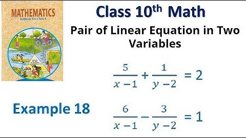 Class 10th Math Pair of Linear equation in Two variable Example 18