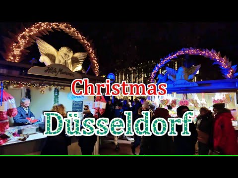 The Christmas Market in Düsseldorf, Germany !  4K 🎅