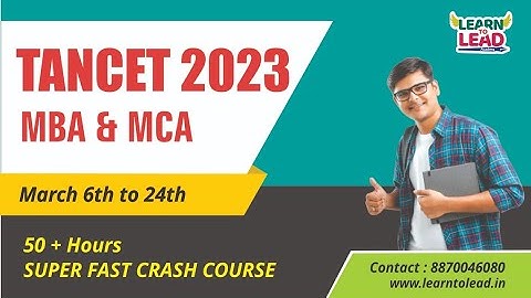 TANCET 2023 MBA & MCA | 50 Hours Online Super Fast Crash Course #tancet2023