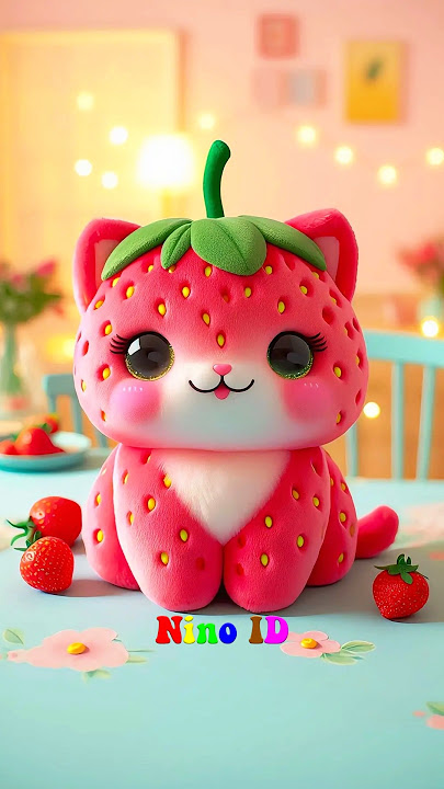 Kucing Berubah Jadi Stroberi Warna Warni Lucu #kucinglucu #cutecats #funnycats