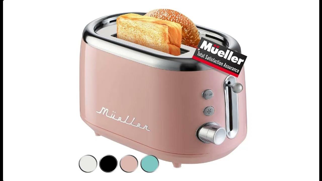 Mueller Retro Toaster 2 Slice with 7 Browning Levels and 3 Functions:  Reheat