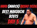 BEST BOUTS Of DAY 5 HARU MARCH Basho 2026 Makkuchi Division Sumo Wrestling In Japan