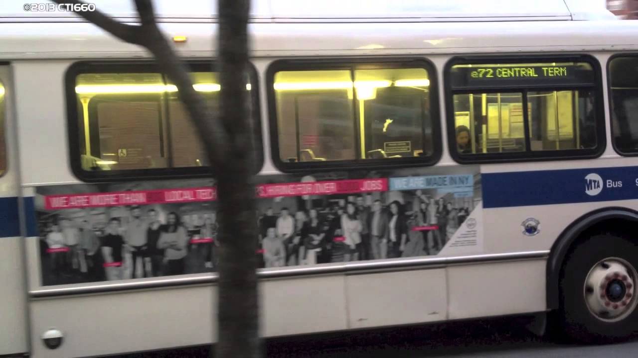 MTA Bus: Orion V CNG #9899 on the Q72 leaving Rego Center Mall - YouTube