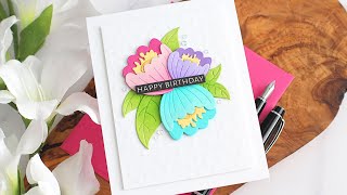 Clean & Simple Fantasy Flowers + Embossing with Stencils