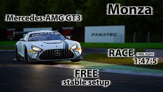 ACC 1.9.8 - Mercedes-AMG GT3 EVO - Monza - FREE stable Race setup