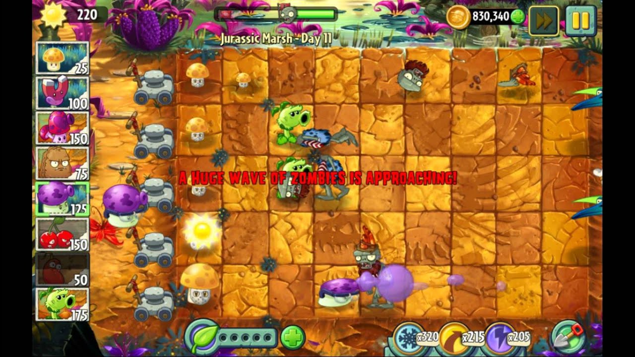 Plants vs. Zombies 2: Jurassic Marsh Quick Walkthrough and Strategy Guide -  UrGameTips