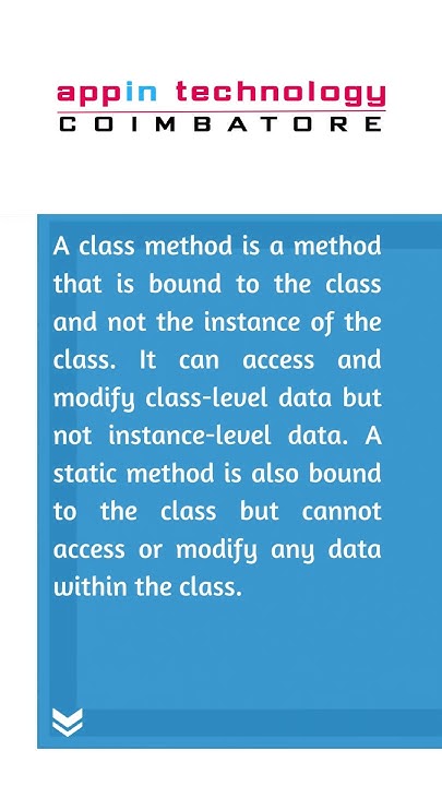 Python Course in Coimbatore | what is difference between a class method ...