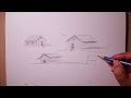 تعلم كيفية رسم بيوت ريفية بسيطة بالقلم الرصاص 
