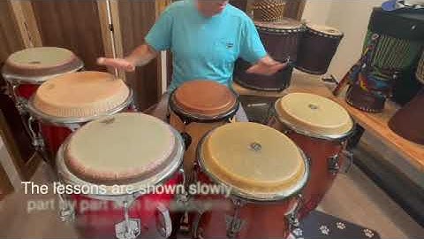 A Timba Rhythm  on 5 conga drum demo   from "how To Play Congas"