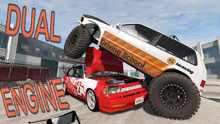 TWO ENGINES, ONE CAR - BeamNG.drive - Twin Engine Covet