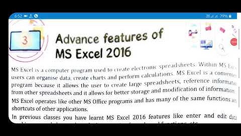 3. Advance features of Ms- Excel 2016