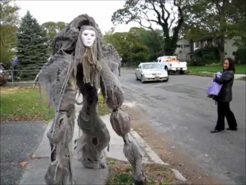 Creepy Creature quad Stilt Costume Halloween 2011 - Handmade - YouTube