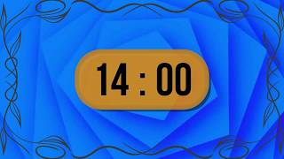 14 Minutes Countdown Timer⏳ | 🌃Spiritual Sleep Music⭐ | Blue Concentric Pentagons Background🔵