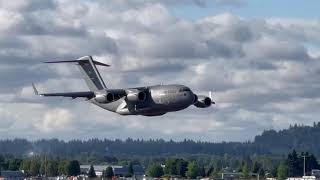 C-17 short field tactical departure from PDX (courtesy of @big_seans_aviation)
