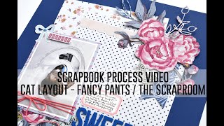Scrapbook Process Video - Cat Layout / Fancy Pants / The Scraproom