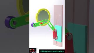 Sliding Crank Mechanism Animation | Mechanical Engineering Motion Explained #shorts