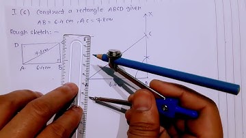 construct a rectangle ABCD given, AB=6.4 cm, BC=7.8 cm | construction of Quadrilaterals