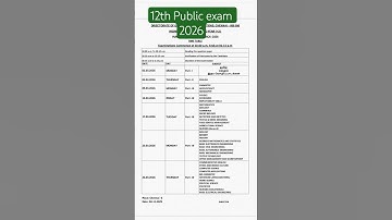 12th Public exam official time table #exam #publicexamupdate #12thpublicexamtimetable