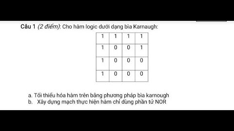 Tìm hàm Logic từ bìa Karnaugh và vẽ dựa vào cổng Nor 2 ngõ vào. Giải đáp thắc mắc [7/8/2021]