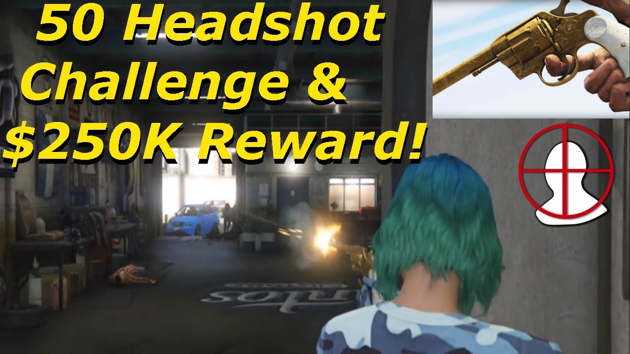 GOLDEN DOUBLE ACTION REVOLVER 50 HEADSHOT CHALLENGE COMPLETE GTA 