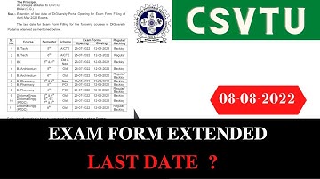OFFICIAL NOTICE - EXAM FORM EXTENDED | CSVTU