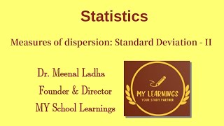 Measures of dispersion: Standard Deviation - II