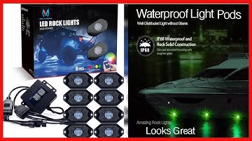 MICTUNING 2nd-Gen RGB LED Rock Lights with Bluetooth Controller, Timing Function, Music Mode