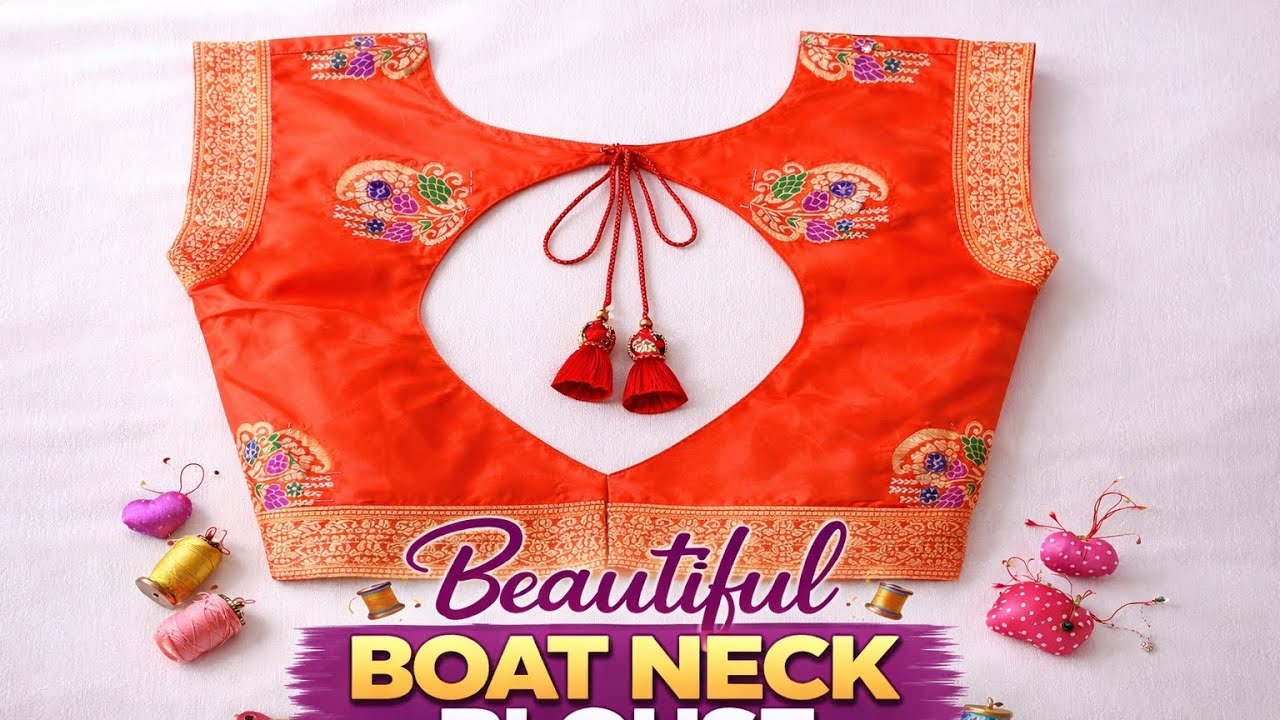 Beautiful boat back neck design✨!! Trending back blouse design!! 