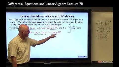 Linear Transformations Defined by Matrix/Vector Multiplication (Linear Combinations of Columns)