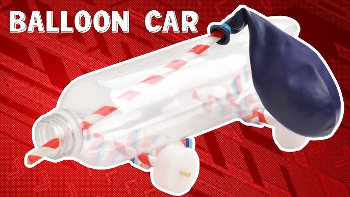 How to make A balloon car with a water bottle. easy homemade balloon car 