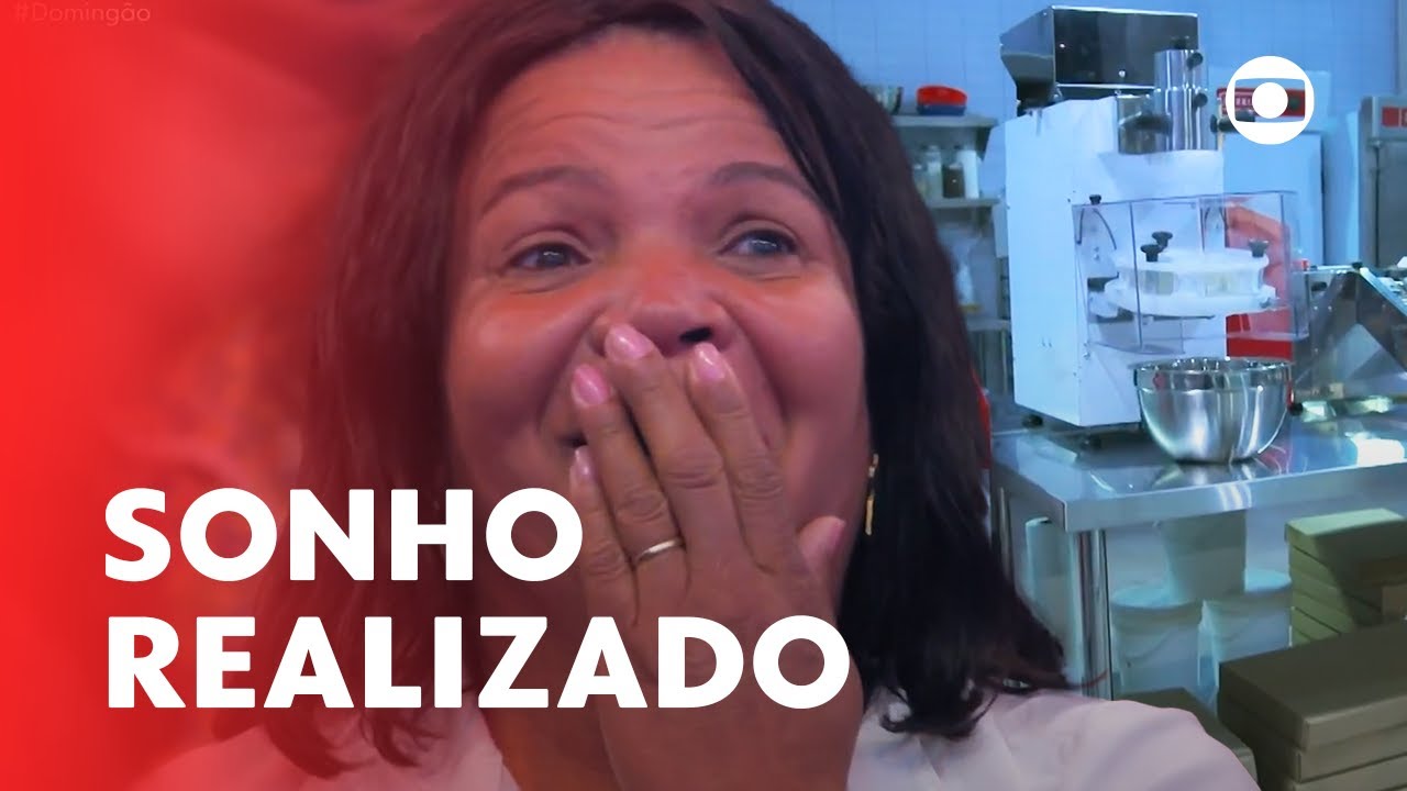 Menino do Pão realiza o sonho da mãe e ganha padaria completa! | Domingão | TV Globo