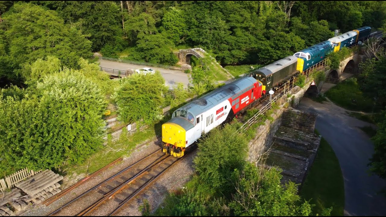 Diesel convoy departs Grosmont MPD (NYMR) for Keighley Worth Valley diesel gala