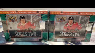 (2) 2023-24 Upper Deck Series 2 Hockey Mega Boxes - Bedard Young Gun Hunting #hockeycards #nhl